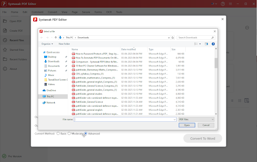 PDF file to convert