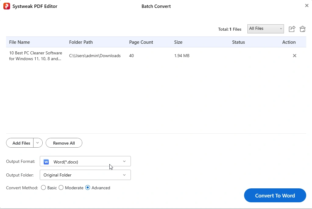 select pdf file