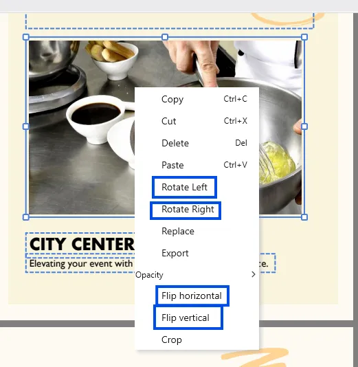Rotate dialog box
