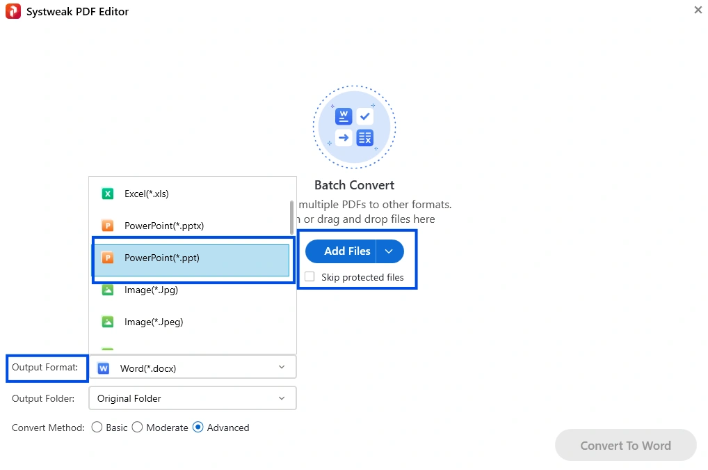 Output Format- PowerPoint