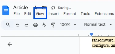 View tab